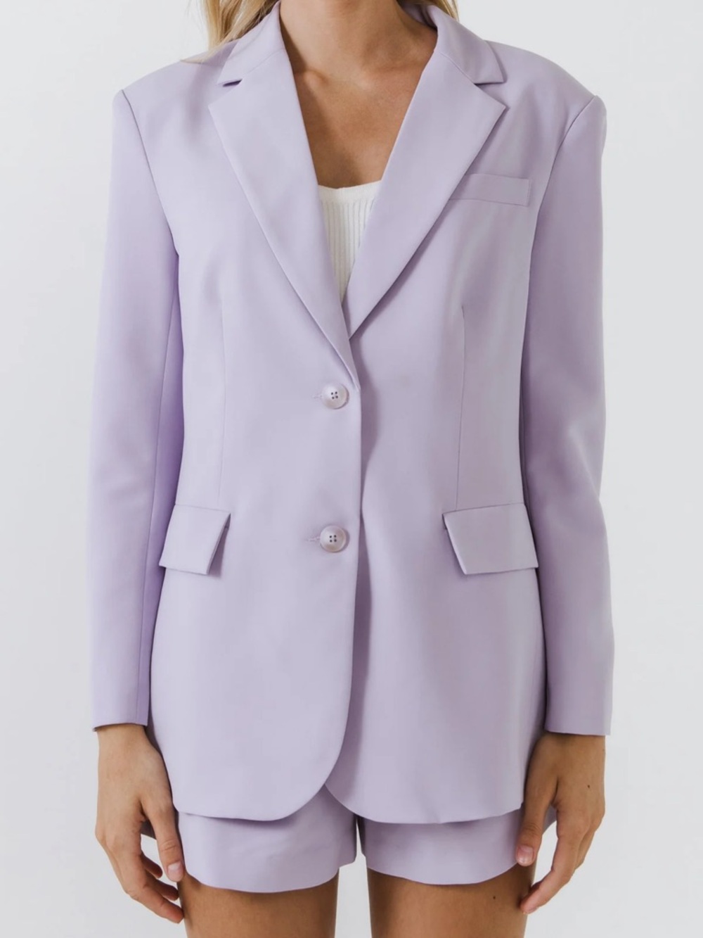 Endless Rose Lilac Single-Breasted Blazer